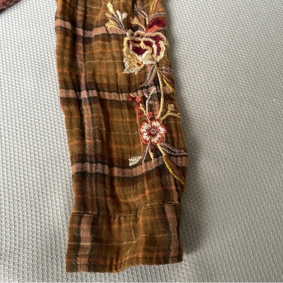 Johnny Was Varlese Multicolor Embroidered Plaid Oversized Shirt Size XS - Picture 11 of 13